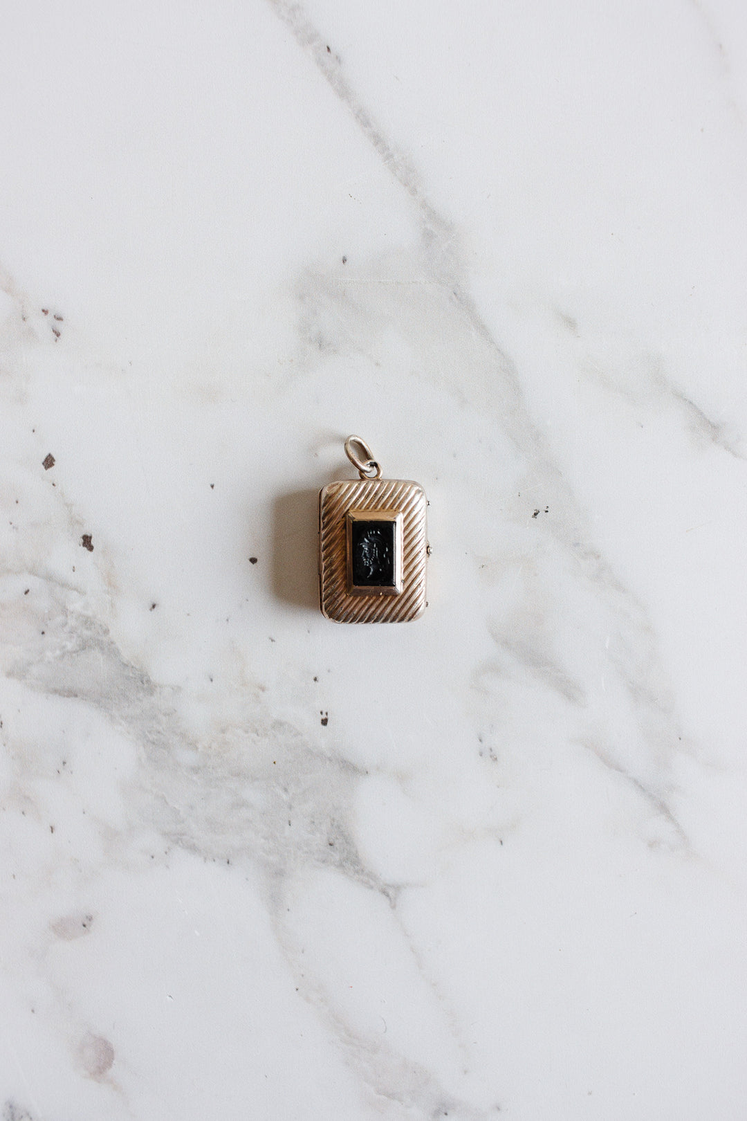 rare 1870s german silver and carved obsidian intaglio locket