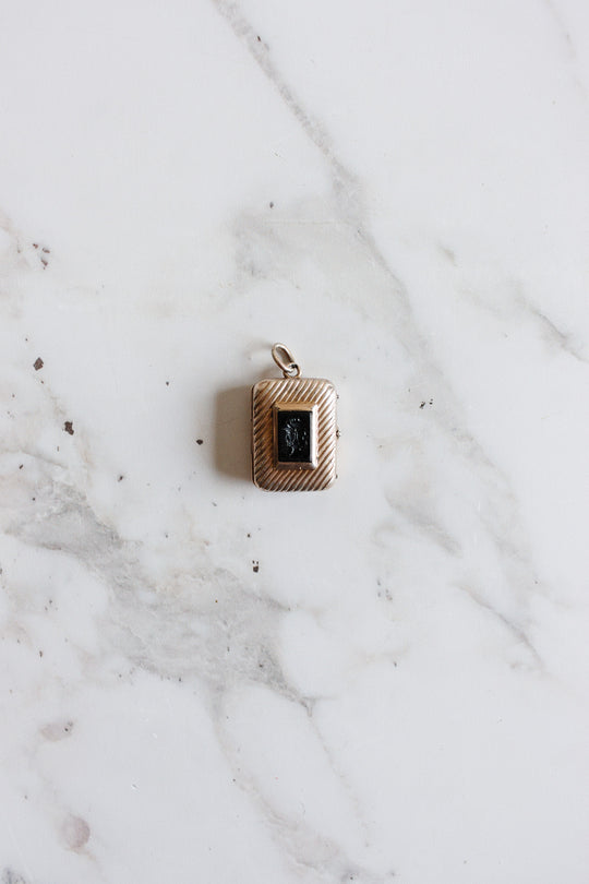 rare 1870s german silver and carved obsidian intaglio locket