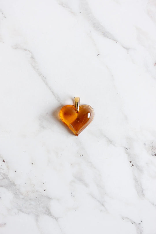 vintage french Bacarrat royal blue crystal heart pendant