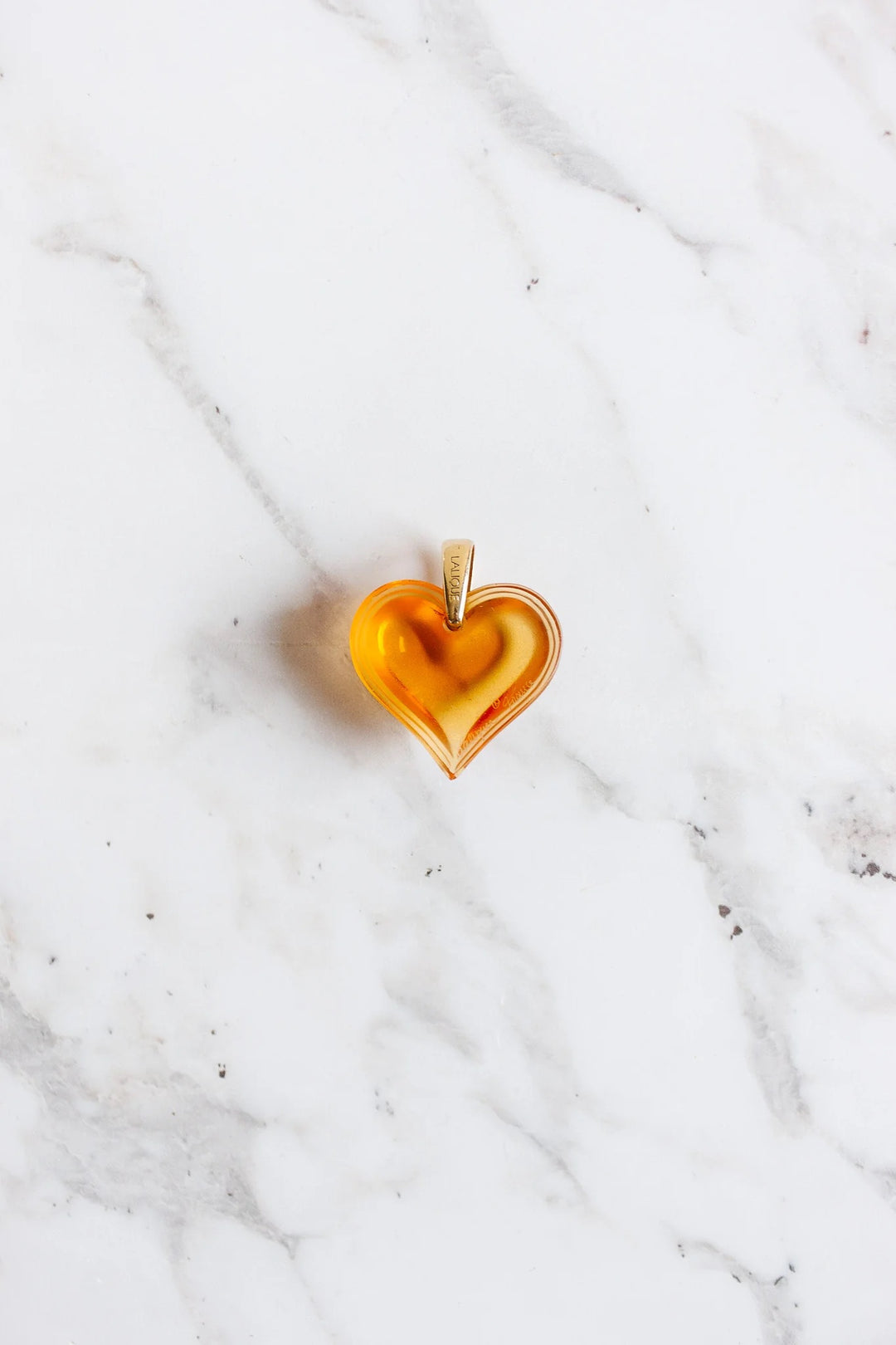 vintage french Bacarrat royal blue crystal heart pendant