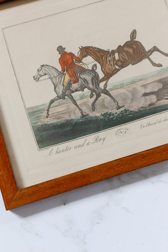 antique french equestrian hand coloured engravings by carle vernet