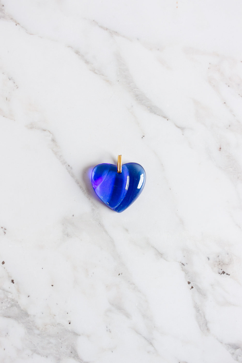 vintage french lalique royal blue crystal heart pendant