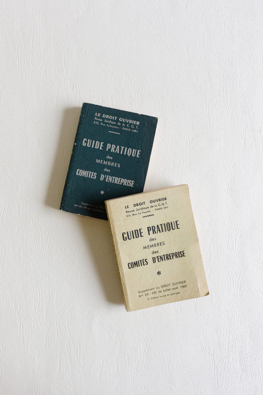 "practical guide for union members of French works councils" vintage book pair