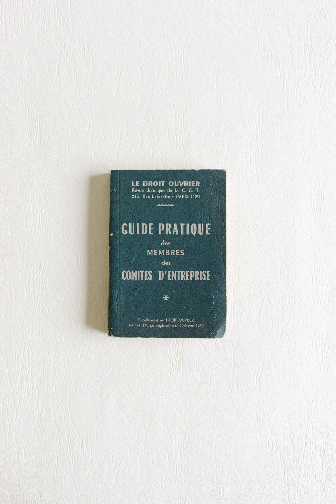 "practical guide for union members of French works councils" vintage book pair