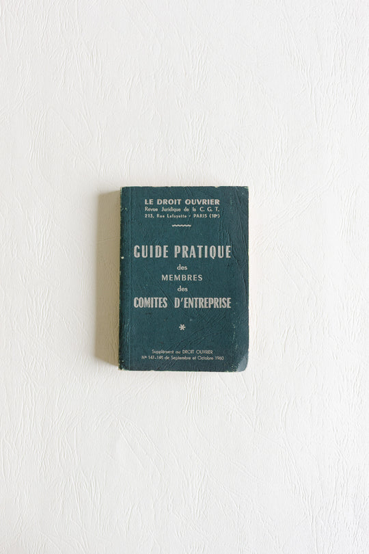 "practical guide for union members of French works councils" vintage book pair