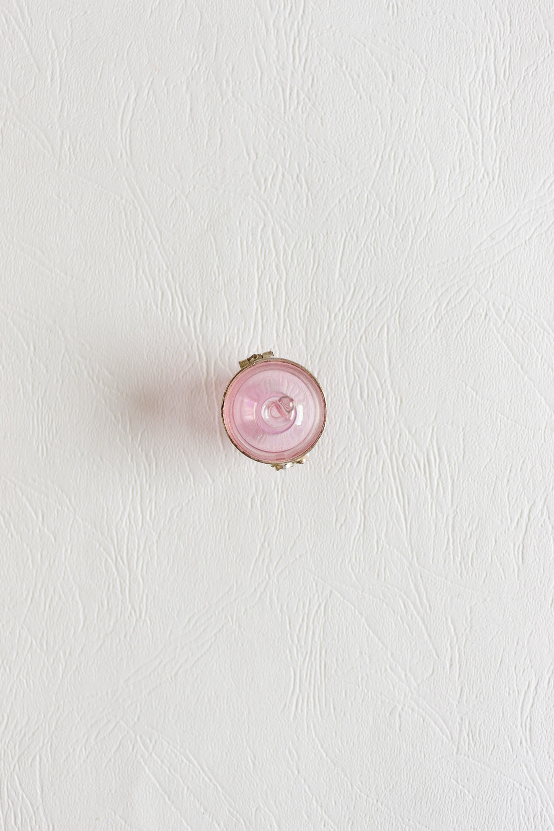 vintage french miniature pink acorn pill box
