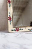 vintage french handpainted floral tile mirror