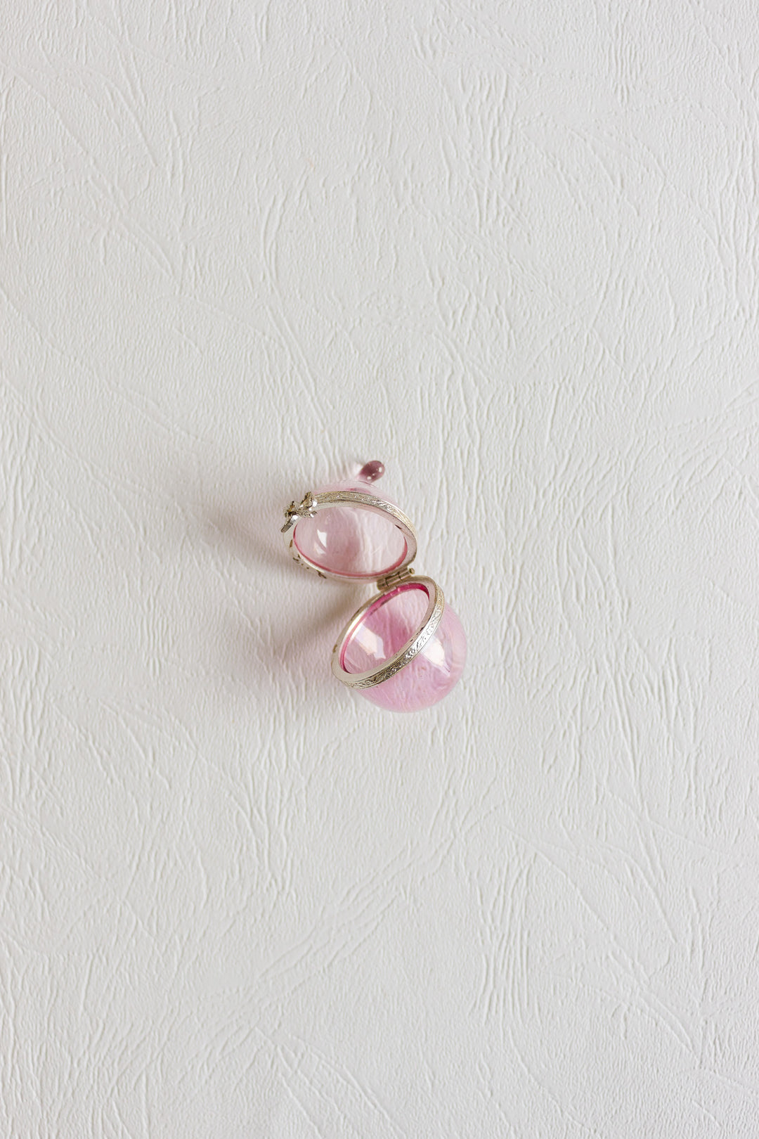 vintage french miniature pink acorn pill box