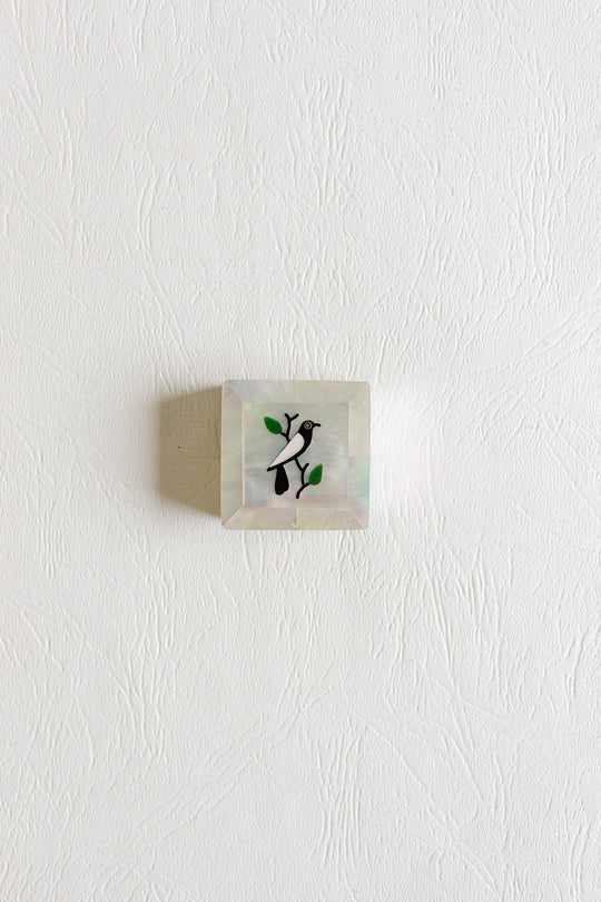 antique french mother of pearl "oiseau" pill box