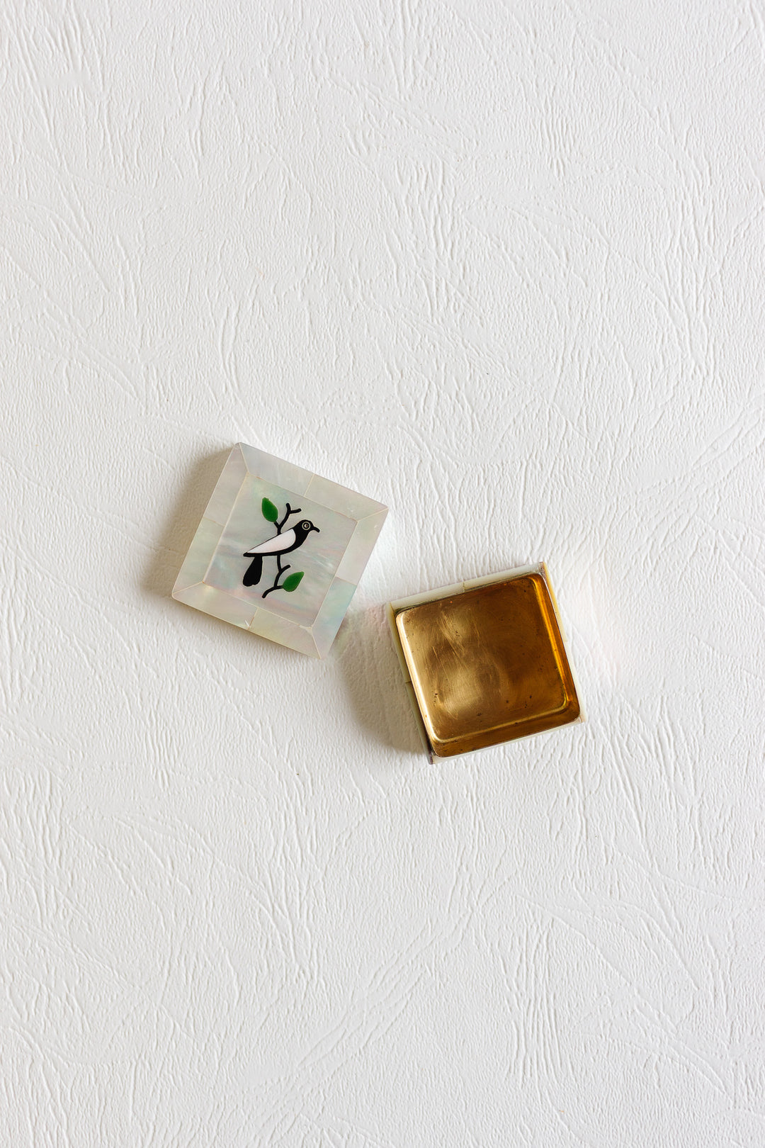 antique french mother of pearl "oiseau" pill box