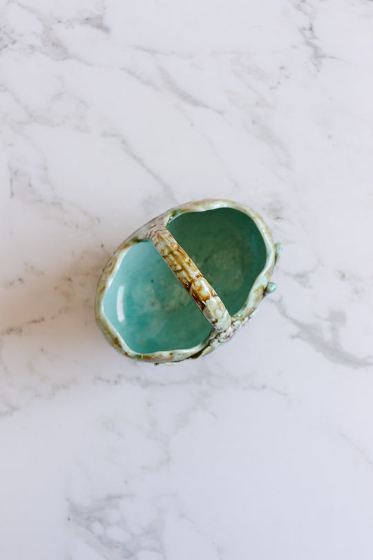 vintage french majolica vase with handle