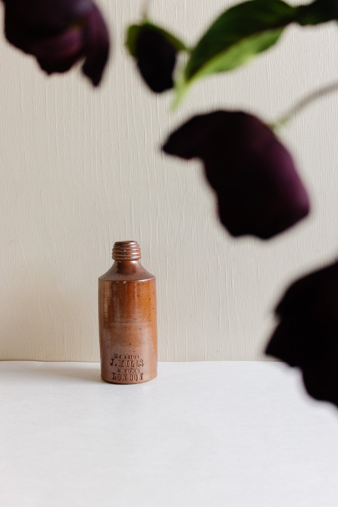 J. Mill & Sons London antique stoneware ginger beer bottle