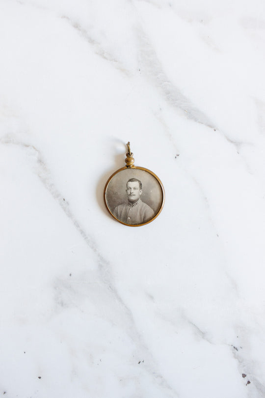 19th century french double sided portrait pendant, the brothers