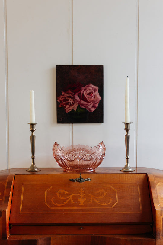 midcentury french cut glass rosaline bowl