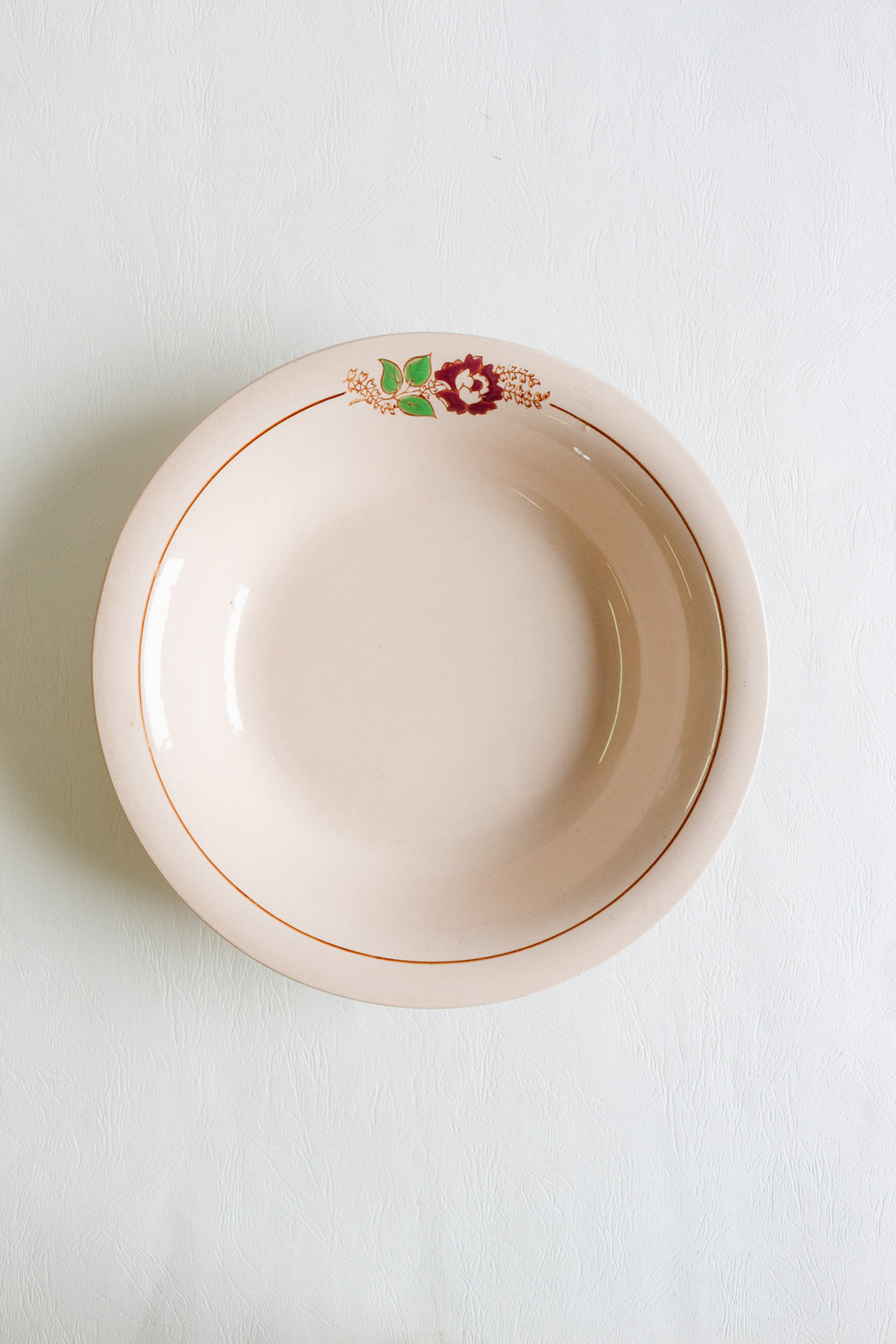 antique french longwy pink saladier