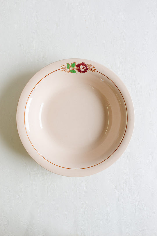 antique french longwy pink saladier