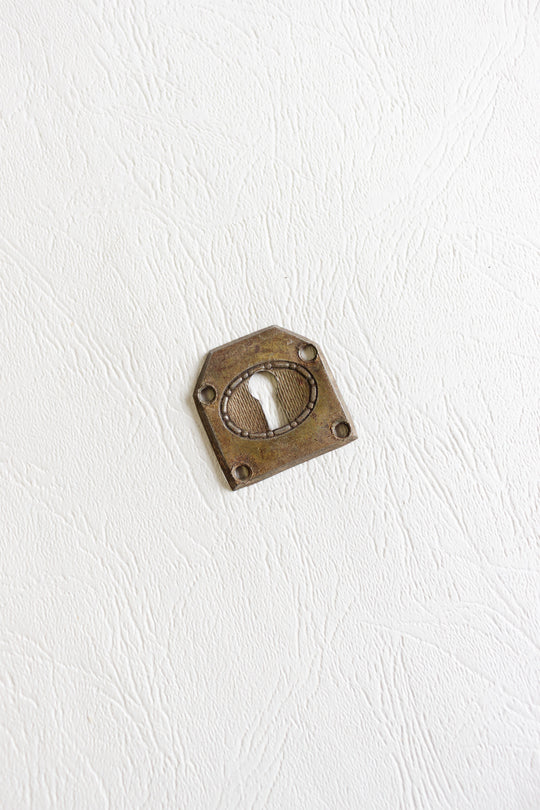 pair of antique french keyhole escutcheons i
