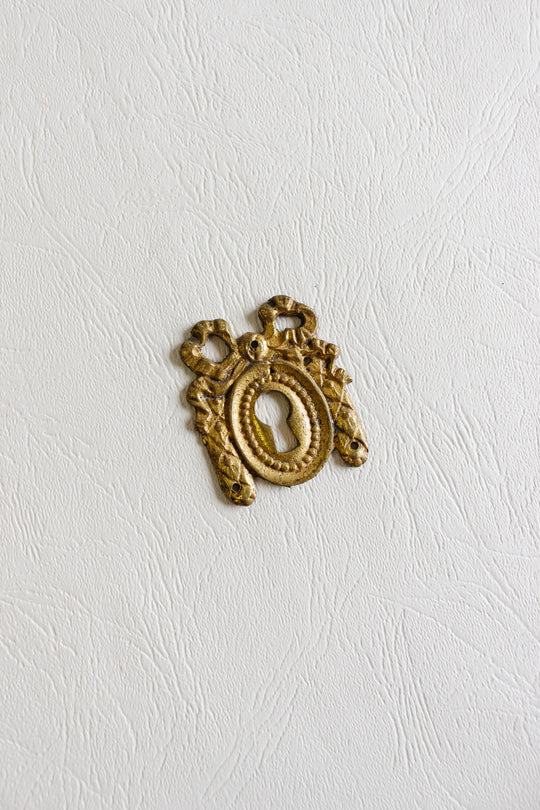 pair of antique french keyhole escutcheons