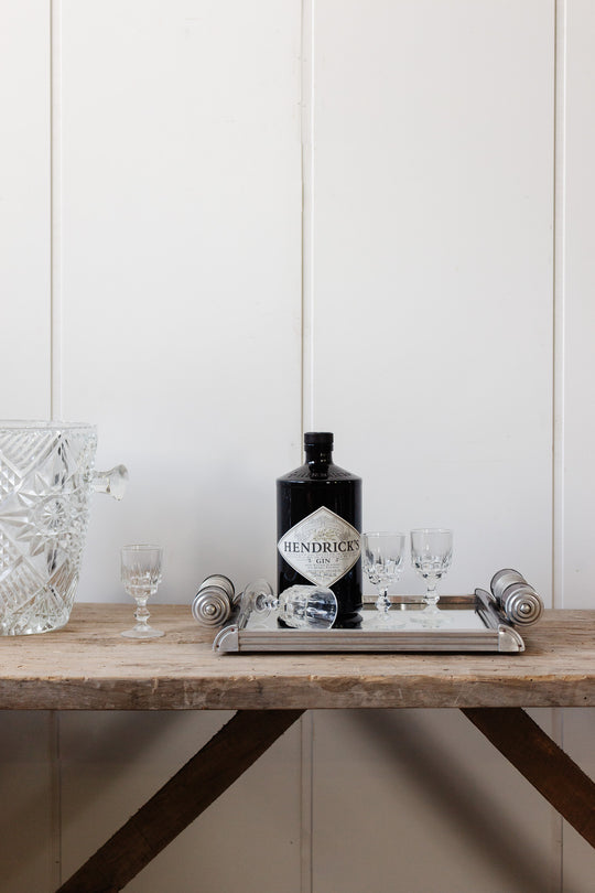 art deco french mirrored cocktail tray