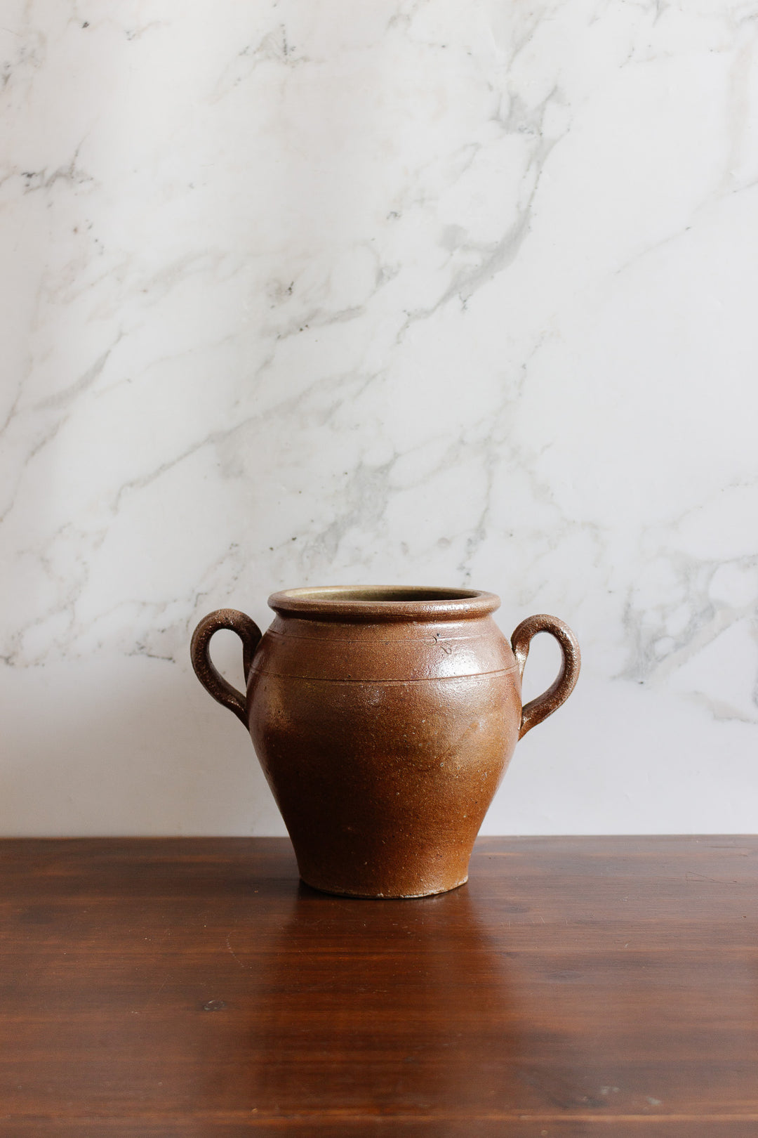 antique french double handled confit pot