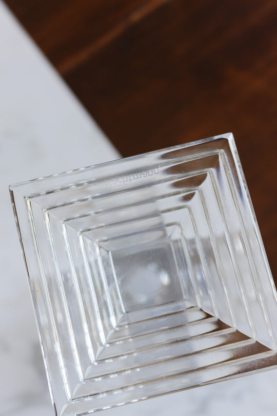 pair of vintage nachtmann crystal candlesticks