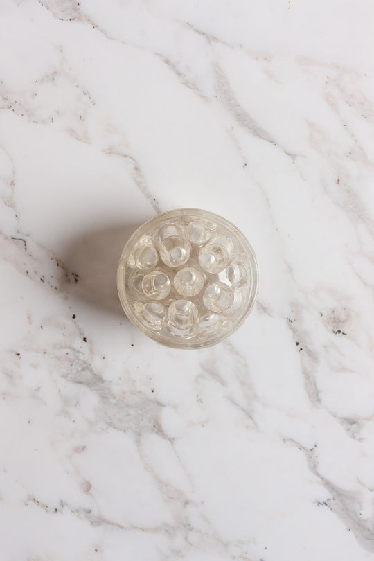 vintage French glass flower frog