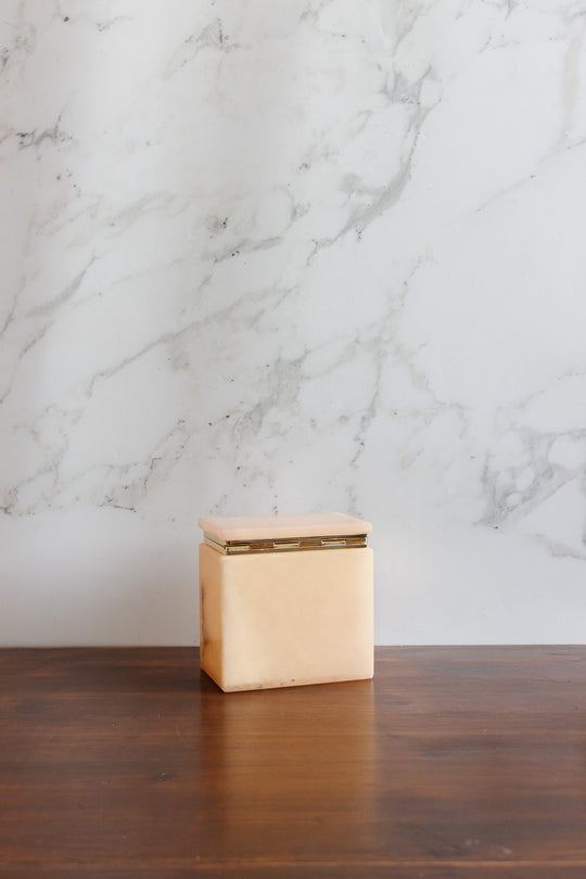 vintage italian hand carved alabaster trinket box