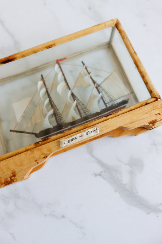 vintage english miniature ship model