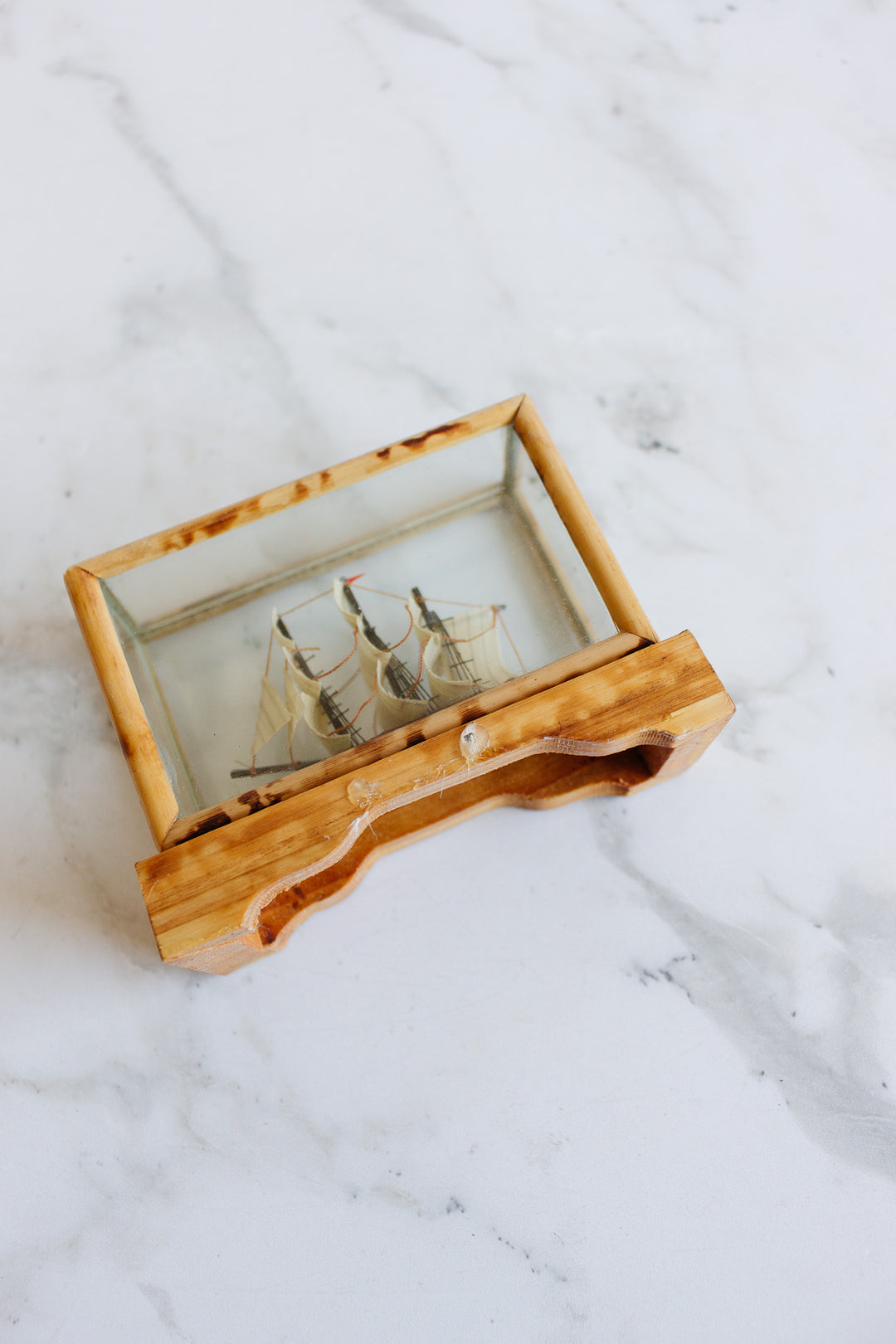 vintage english miniature ship model