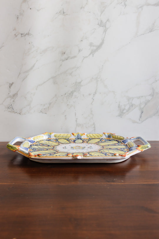 1890s henri delcourt faïence condiment service on tray