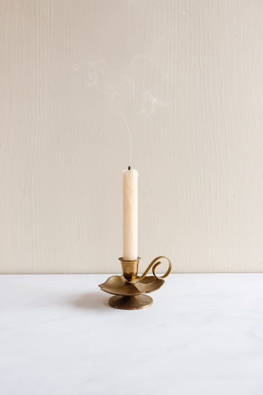 vintage French brass chamberstick