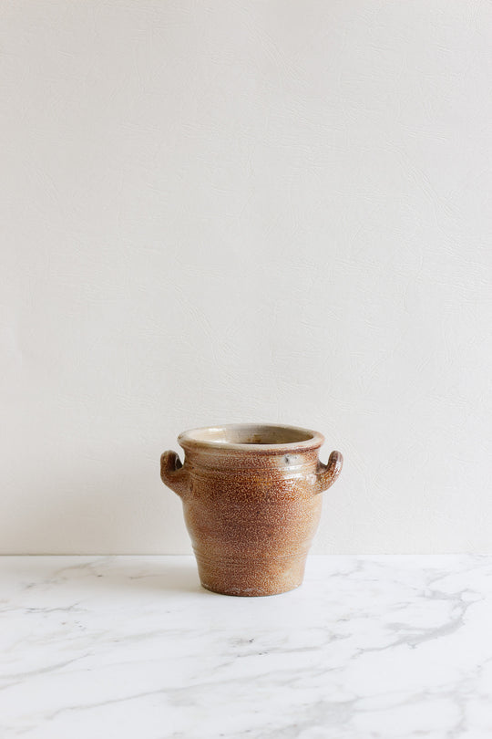 antique french stoneware confit pot, medium