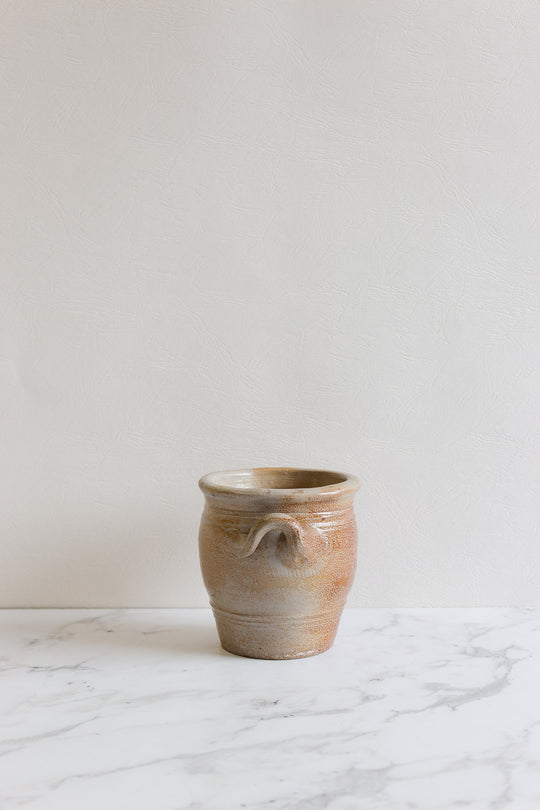 antique french stoneware confit pot, medium