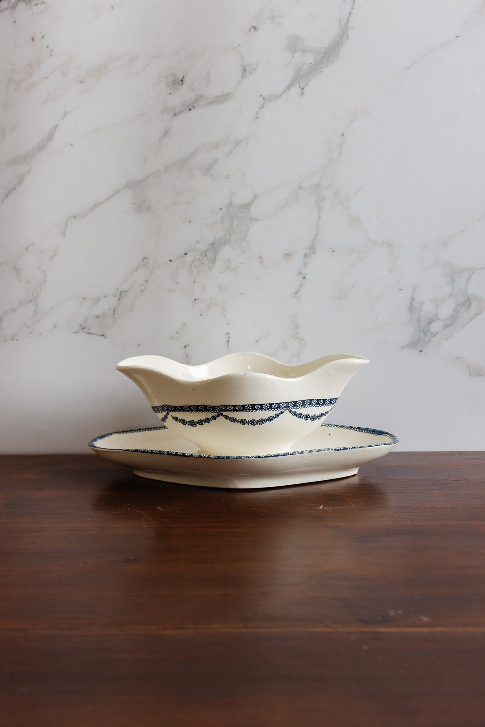 antique french salins "vincennes" gravy boat