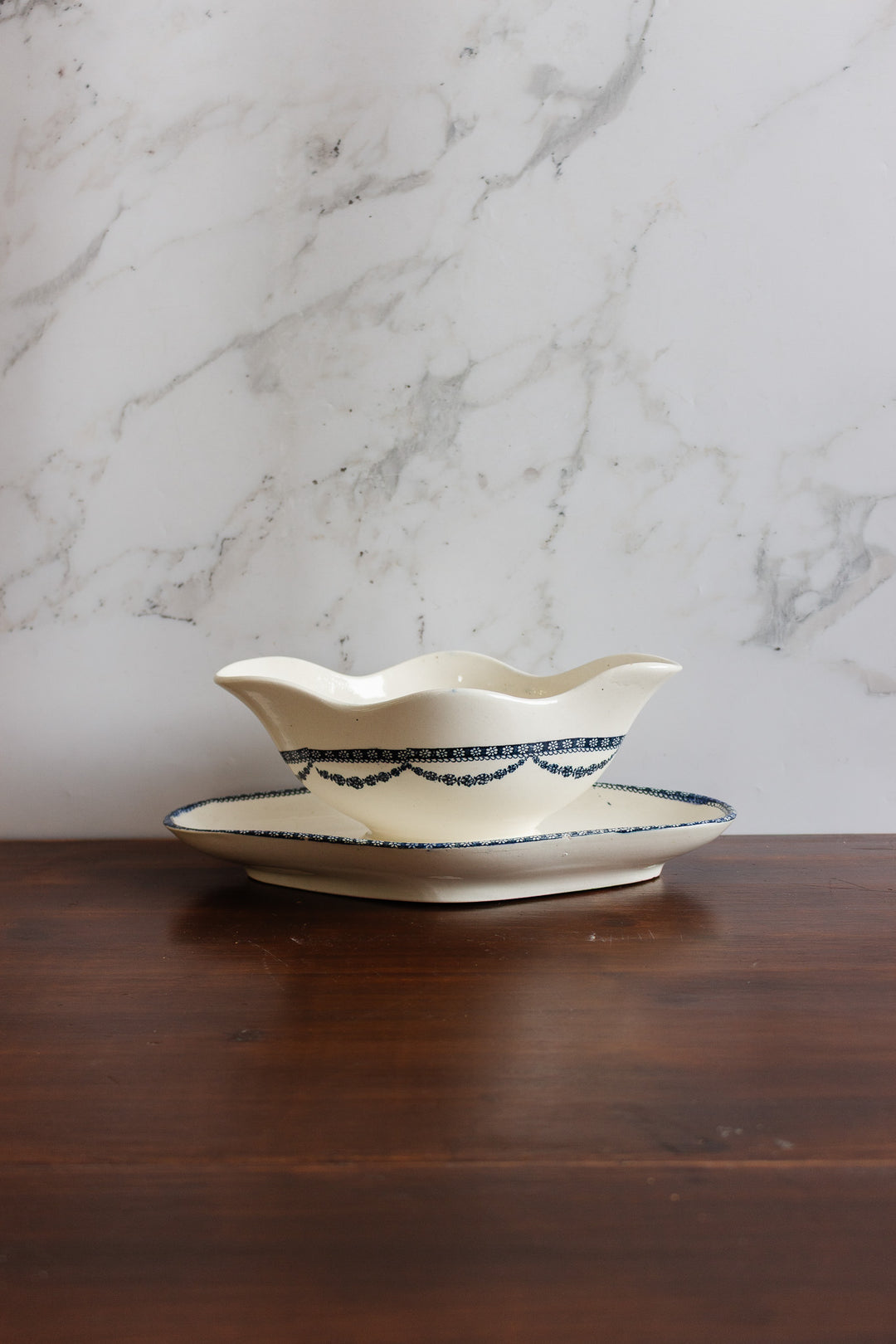 antique french salins "vincennes" gravy boat