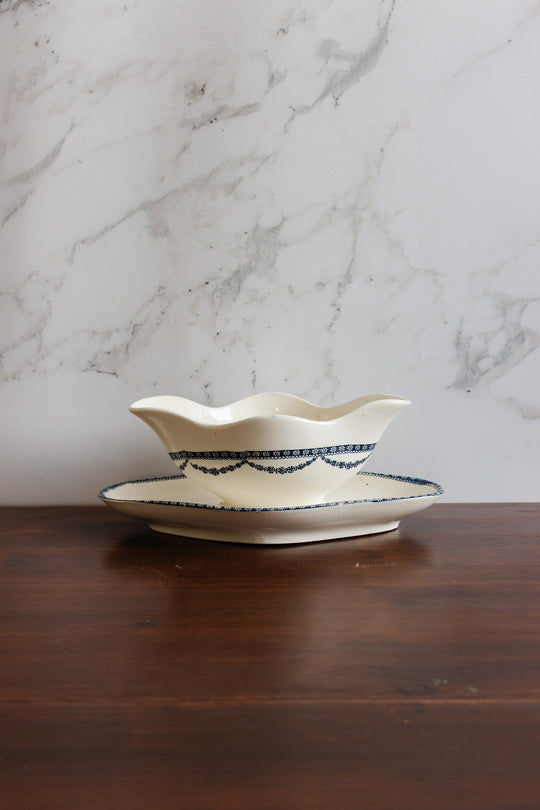 antique french salins "vincennes" gravy boat