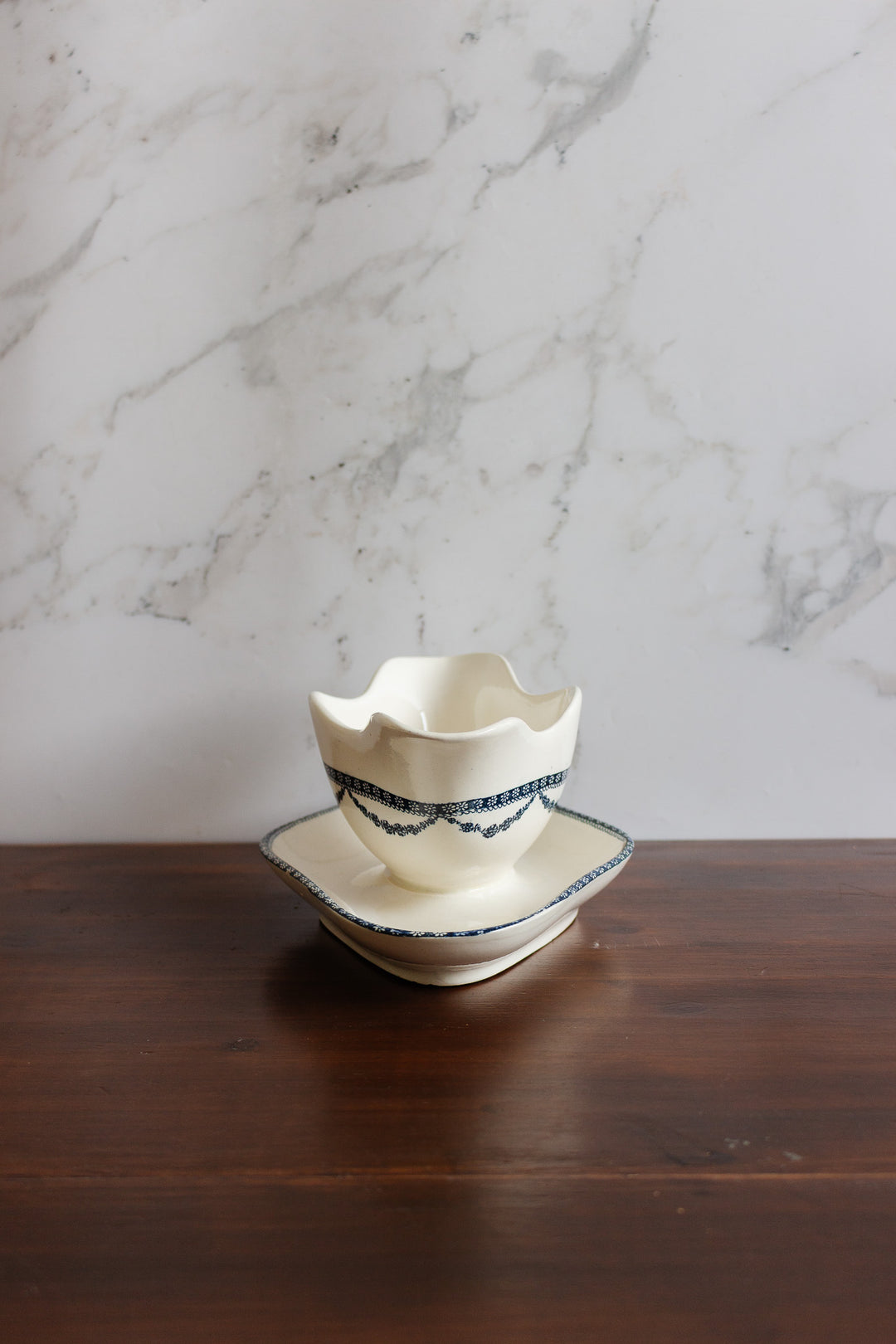 antique french salins "vincennes" gravy boat