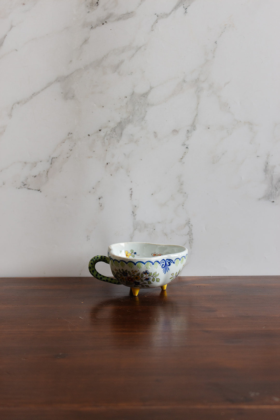 small vintage french footed "papillon" teacup