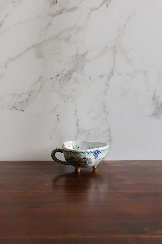 small vintage french footed "papillon" teacup