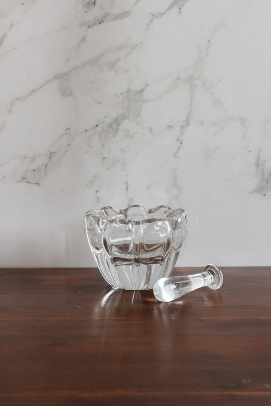 vintage daum nancy crystal mortar and pestle