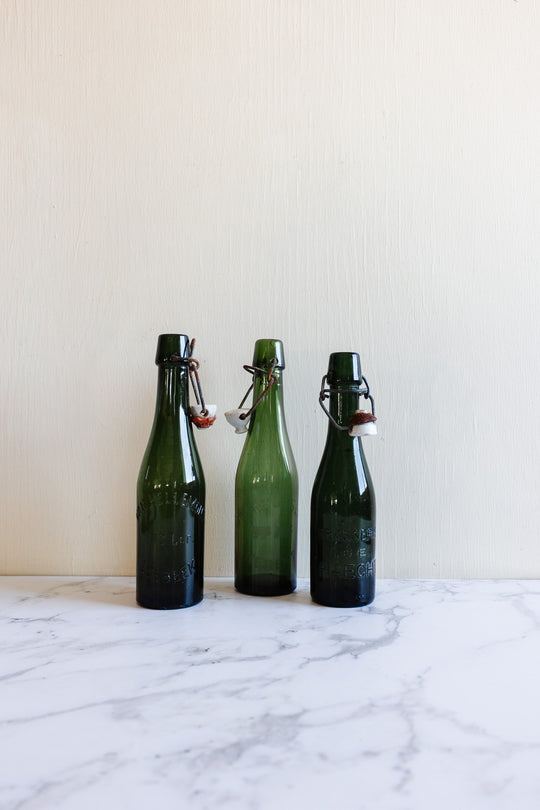 antique French brasserie bottles