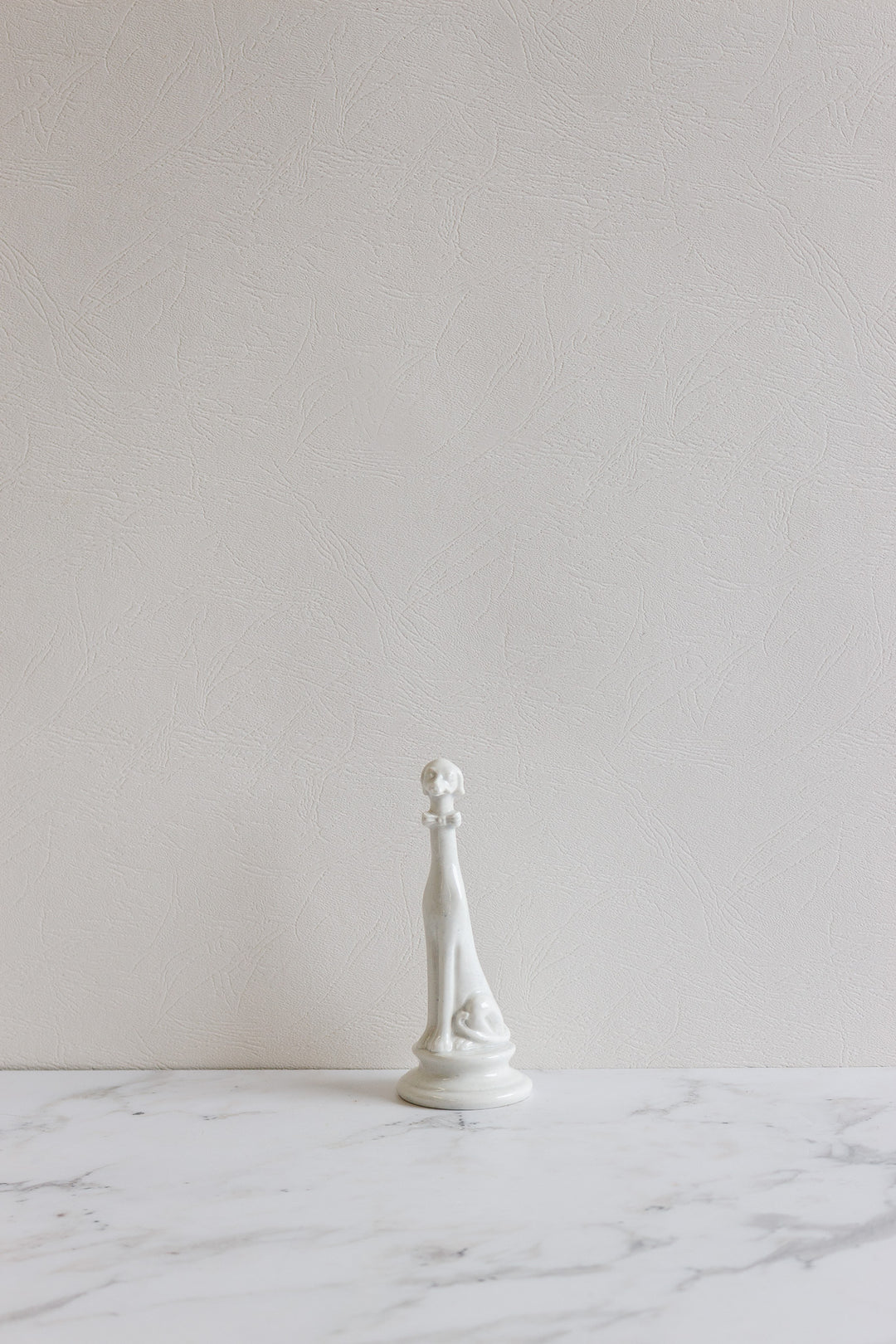 20th century french long necked dog figurine