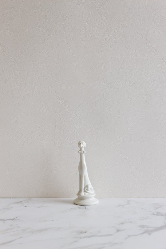 20th century french long necked dog figurine