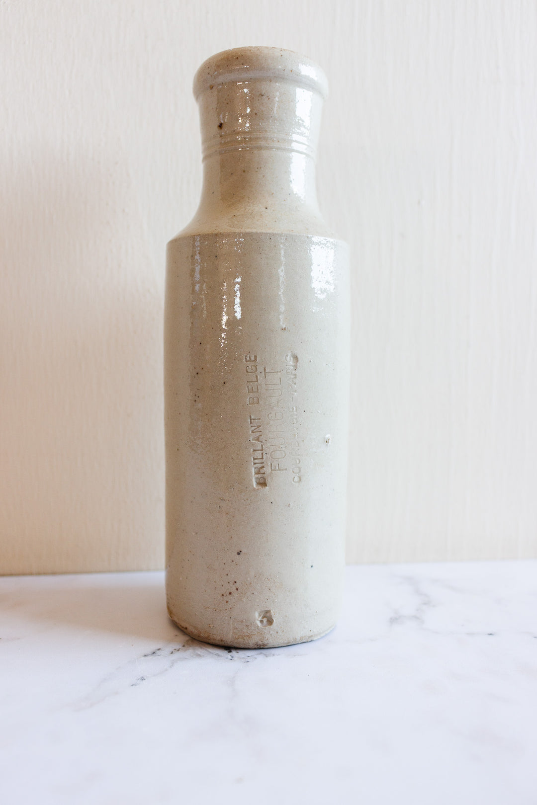 19th century French stamped stoneware bottle