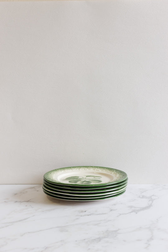 set of 6 comptoir de famille "fruits du verger" dessert plates