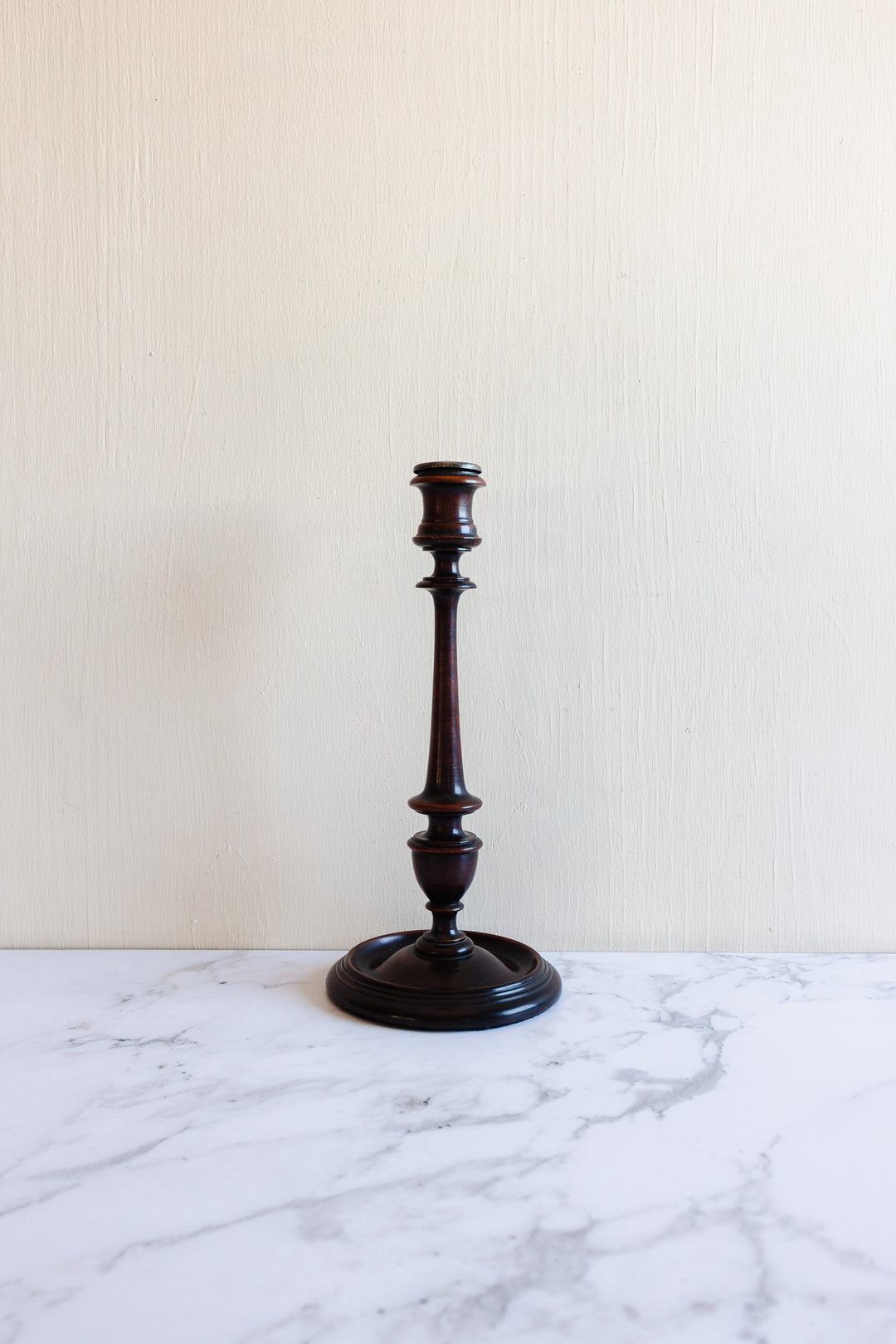 1920s french turned mahogany candlestick