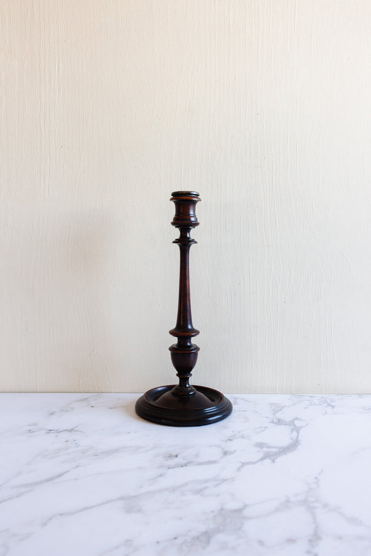 1920s french turned mahogany candlestick