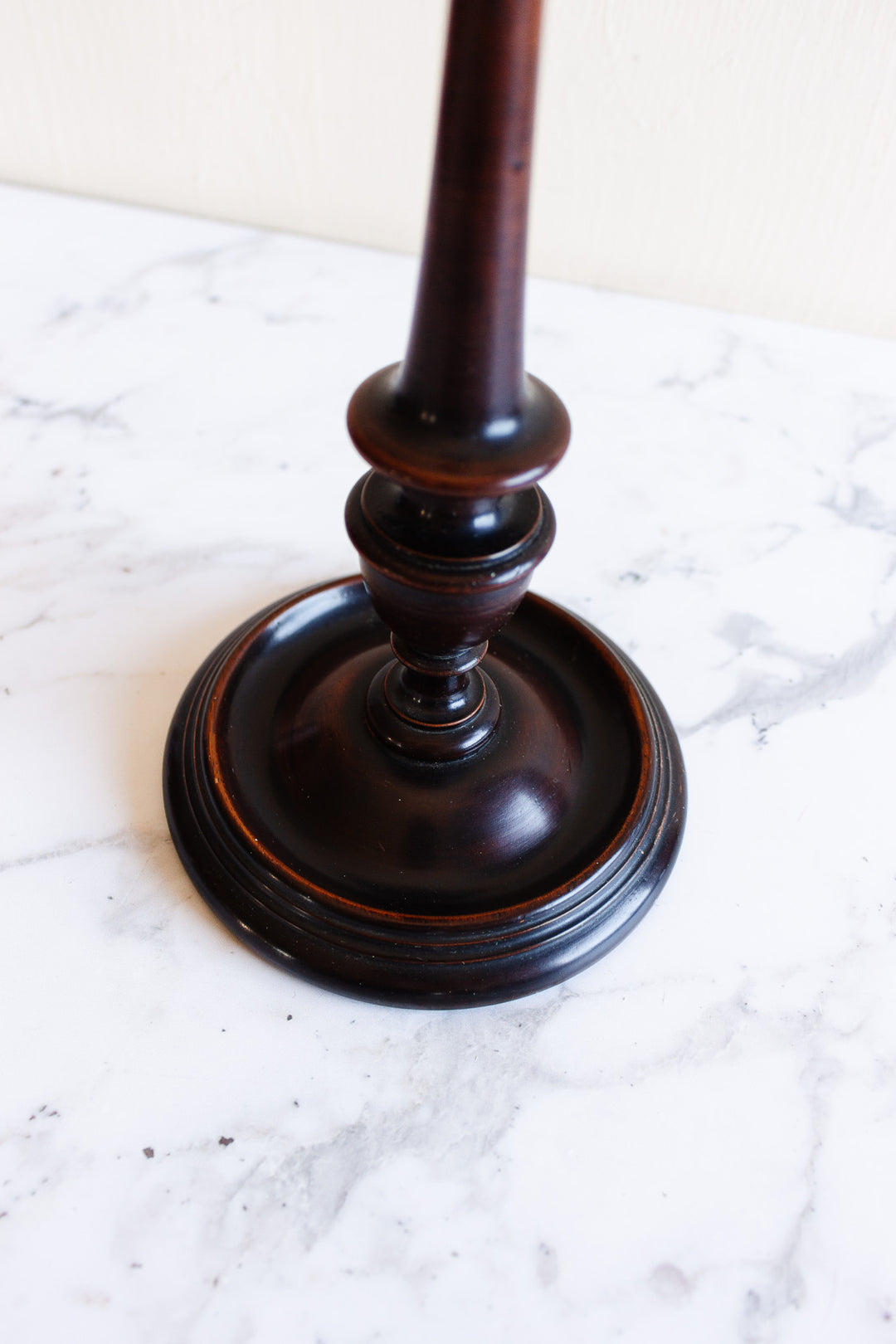 1920s french turned mahogany candlestick