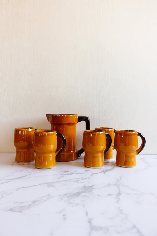 1970s french studio pottery drink set