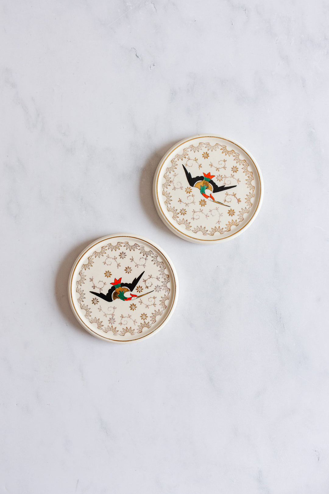 rare 1940s french art deco longwy coaster set